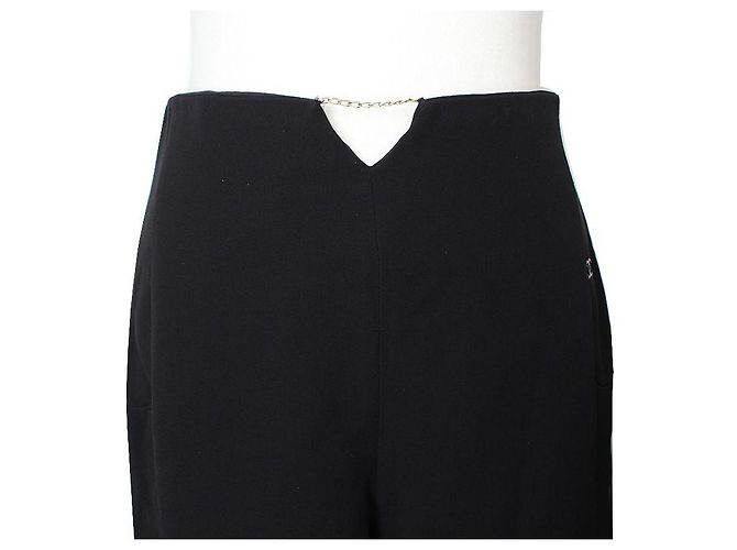 Chanel Pantalones Bermuda de Seda Negros - vista 5