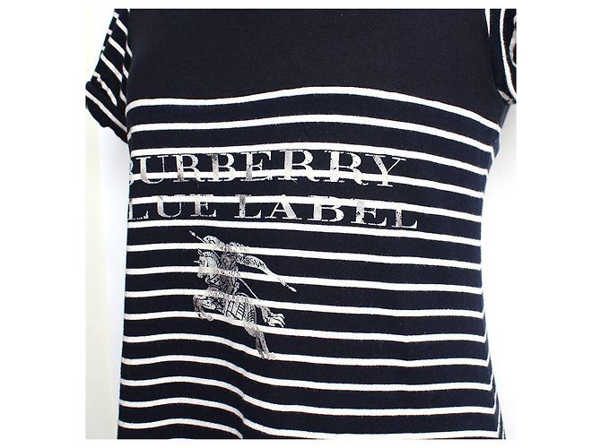 Burberry Vestido Rayado Blue Label Azul - vista 4