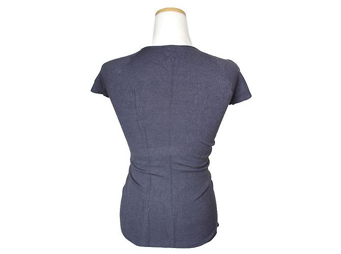 Chanel Camiseta de punto gris carbón Castaño - vista 2