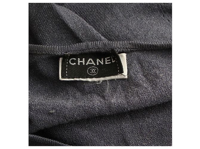 Chanel Camiseta de punto gris carbón Castaño - vista 3