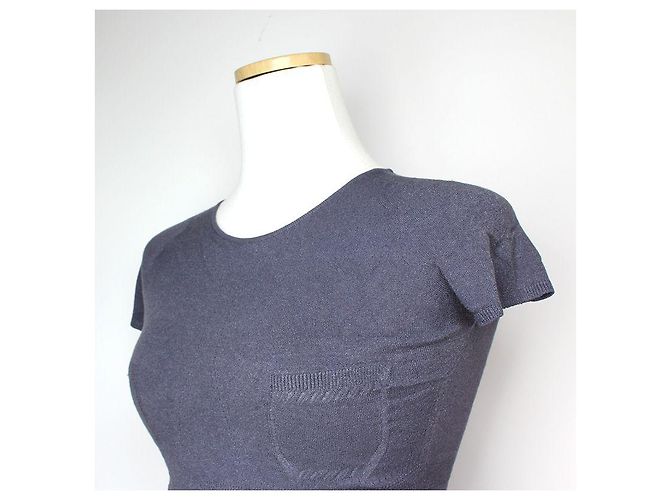 Chanel Camiseta de punto gris carbón Castaño - vista 4