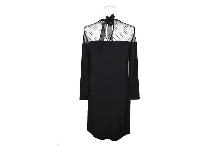 Sandro Vestido negro transparente - vista 2