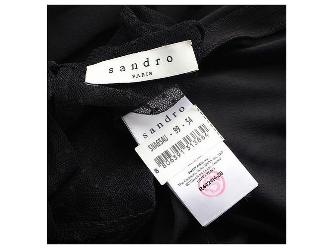 Sandro Vestido negro transparente - vista 3