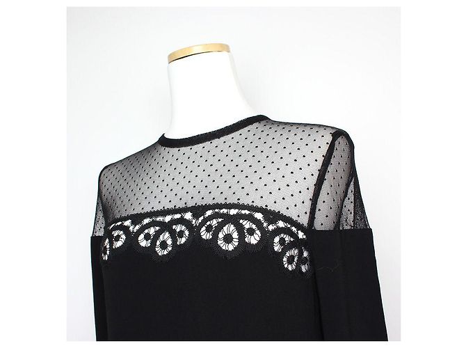 Sandro Vestido negro transparente - vista 4