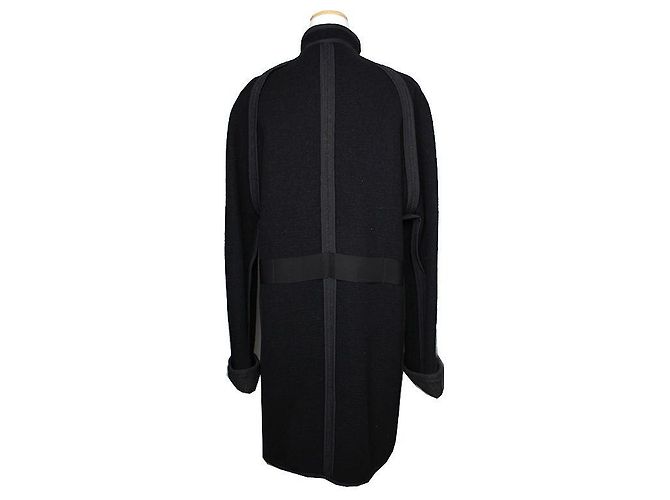 Lanvin Schwarzer Wollmantel - Ansicht 2