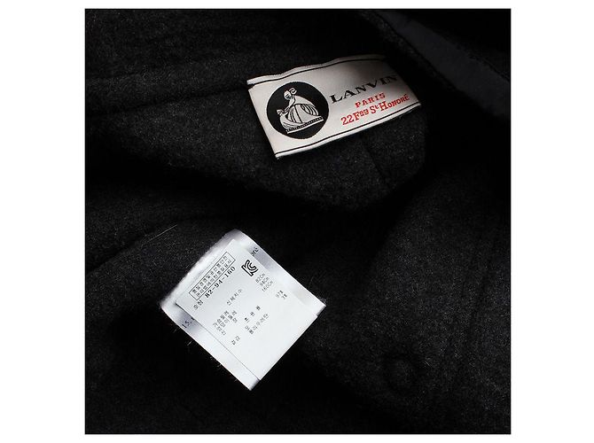 Lanvin Schwarzer Wollmantel - Ansicht 3
