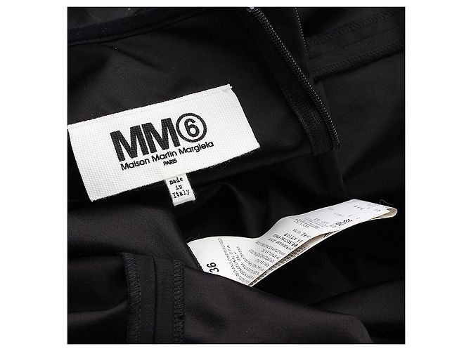 Maison Martin Margiela Vestido drapeado negro con estampado - vista 3