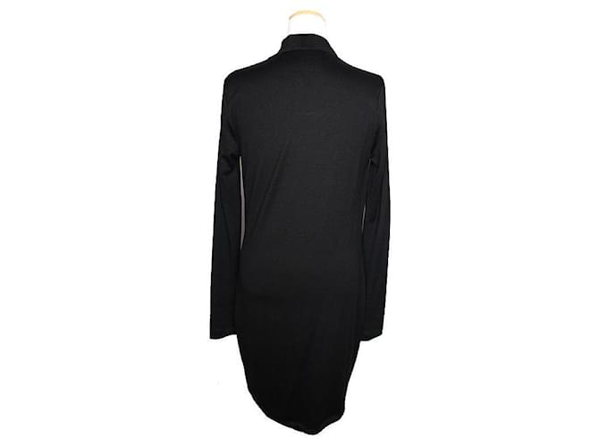 Vestido negro drapeado Helmut Lang Azul - vista 2