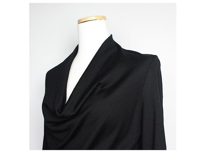 Vestido negro drapeado Helmut Lang Azul - vista 4