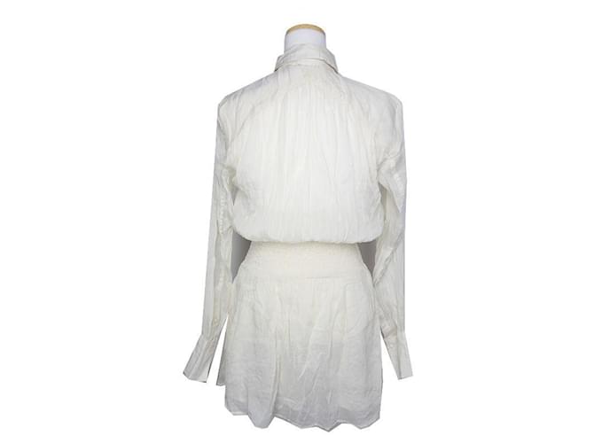 Rag & Bone Vestido de Chiffón de Seda de Algodón Off-White Blanco - vista 2