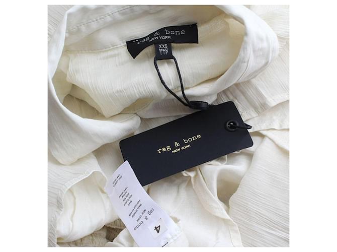 Rag & Bone Vestido de Chiffón de Seda de Algodón Off-White Blanco - vista 3