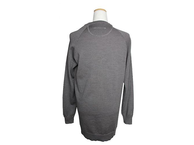 Maison Martin Margiela Grauer asymmetrischer Strickcardigan aus Wolle Braun - Ansicht 2