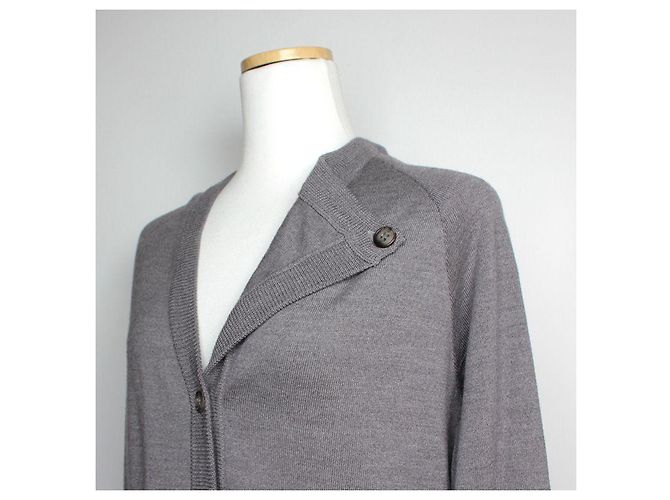 Maison Martin Margiela Grauer asymmetrischer Strickcardigan aus Wolle Braun - Ansicht 4