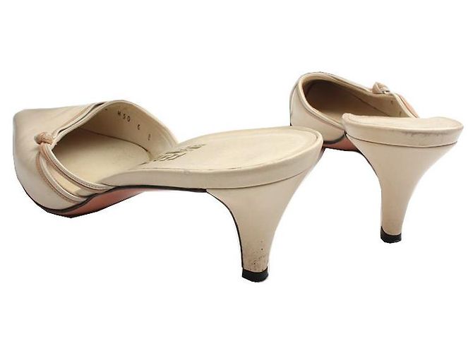 Salvatore Ferragamo Mule in pelle avorio Bianco - vista 4