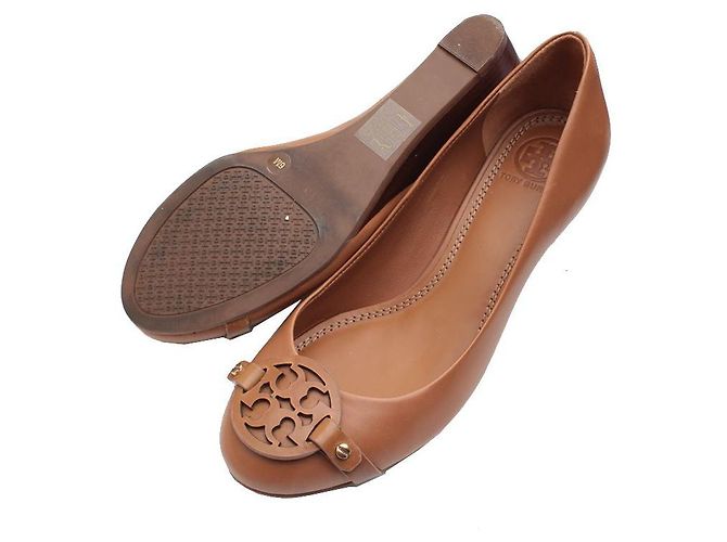 Tory Burch Karamell Logo Keilabsatzschuhe Braun - Ansicht 3