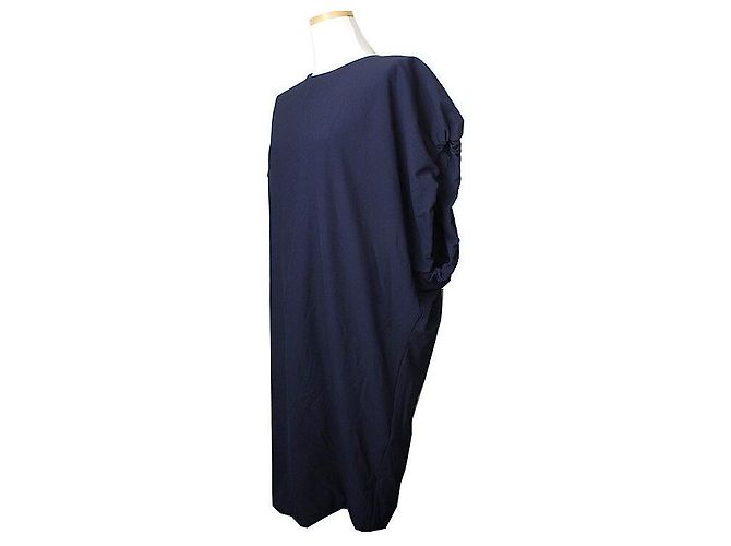 Acne Navy Schlitzkleid Halb Blau - Ansicht 2