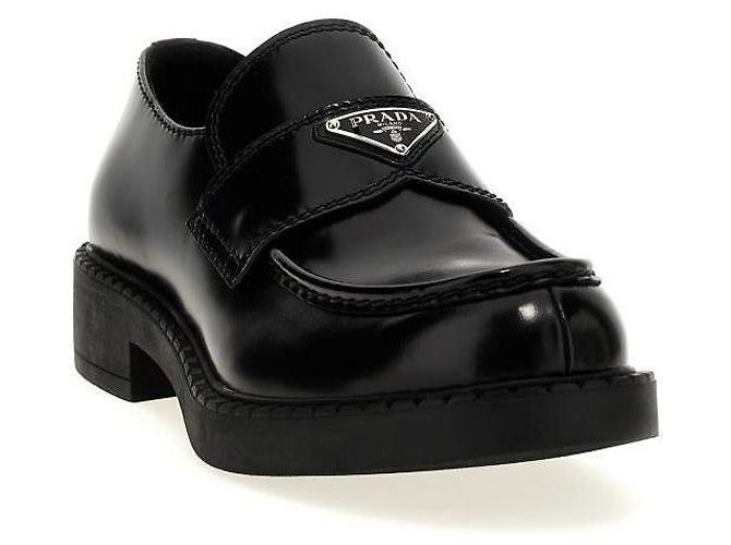Prada Mocassini in pelle spazzolata color cioccolato - vista 5