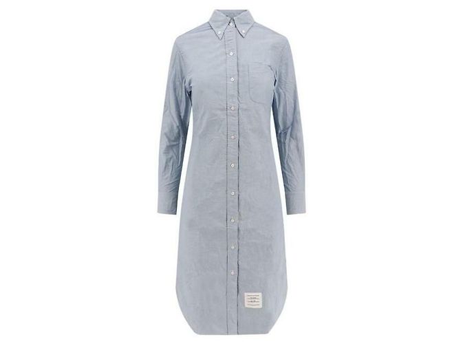 Thom Browne Vestido Camisa Placket Oxford Grogain - vista 4