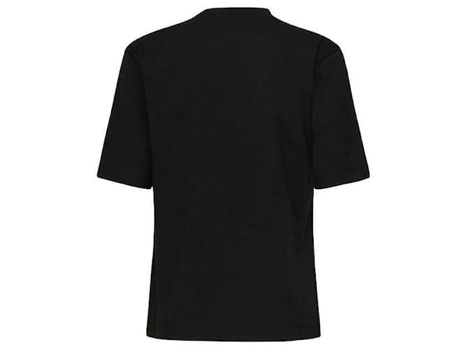 Moncler Baumwoll-T-Shirt mit Silikon-Logo-Patch Schwarz - Ansicht 9