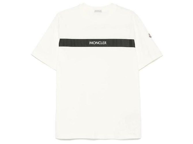 Moncler Baumwoll-T-Shirt mit Logo Weiß - Ansicht 4