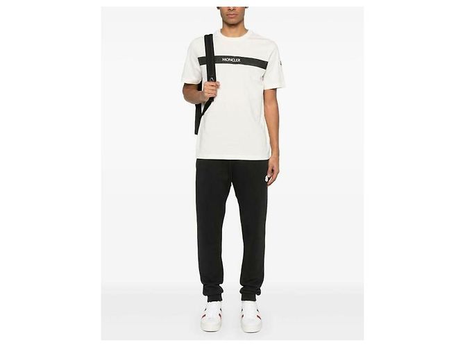 Moncler Baumwoll-T-Shirt mit Logo Weiß - Ansicht 5