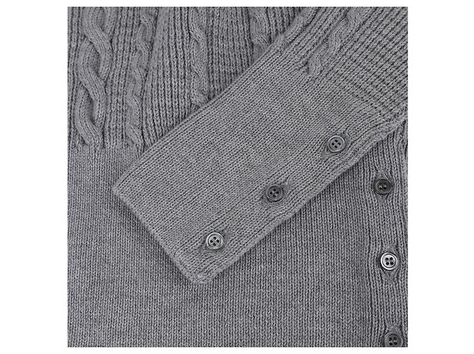 Thom Browne Pullover in lana rilassato con treccia Marrone - vista 7