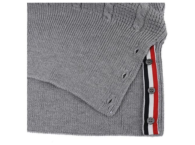 Thom Browne Pullover in lana rilassato con treccia Marrone - vista 8
