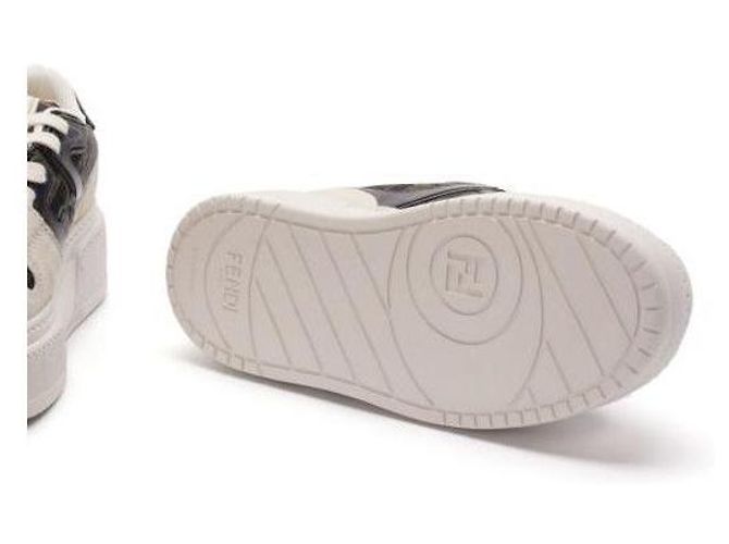 Fendi Sneakers basse in suede con piattaforma Match - vista 8