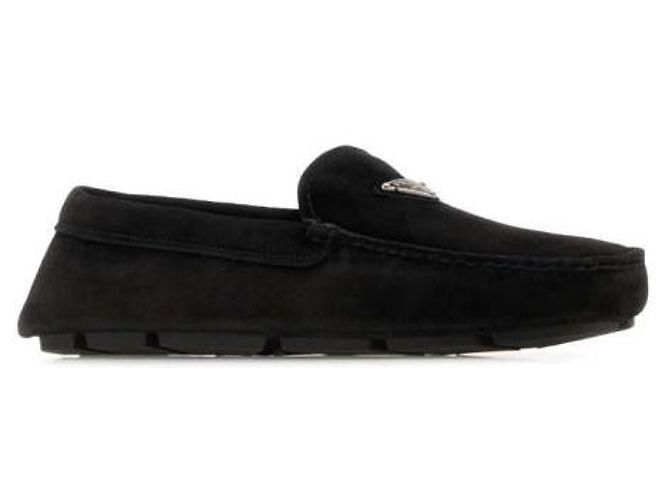 Prada Scarpe da guida in suede con logo a triangolo - vista 5