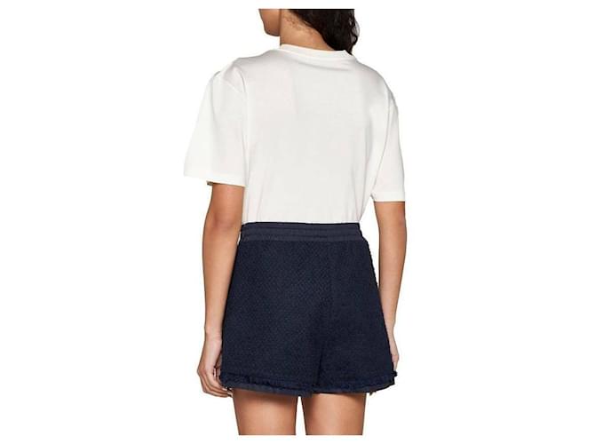 Moncler Bermuda de algodão com patch de logo Azul - vista 6