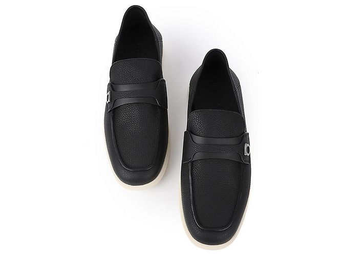Salvatore Ferragamo Mocassino Ornamento Gancini Nero - vista 4