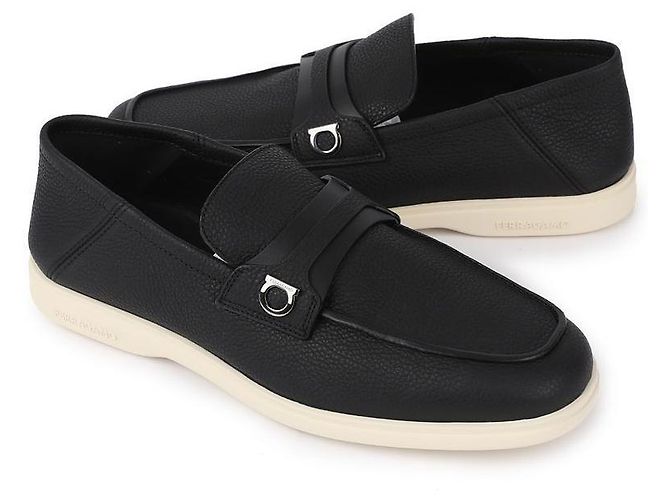 Salvatore Ferragamo Mocassino Ornamento Gancini Nero - vista 5