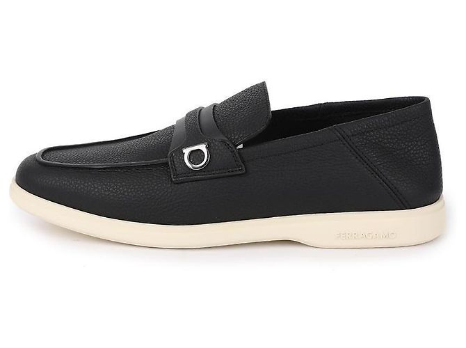 Salvatore Ferragamo Mocassino Ornamento Gancini Nero - vista 6