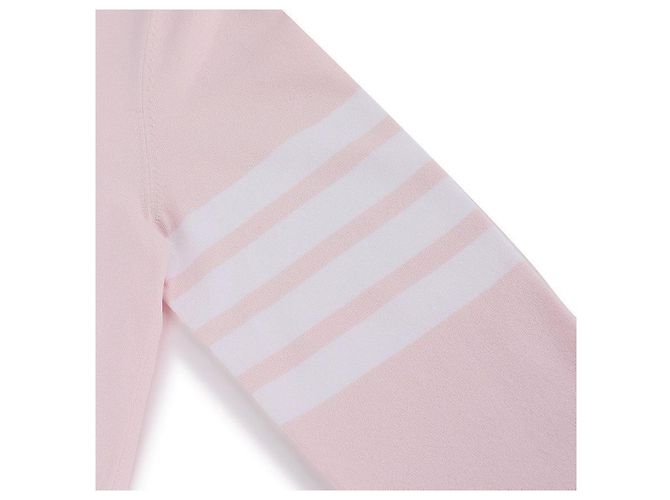 Thom Browne Damen-Polo-Pullover aus Viskose-Jersey mit Kontrastbesatz Pink - Ansicht 7