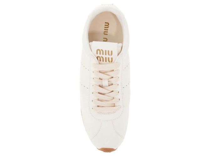 Miu Miu Napa-Leder-Sneaker Weiß - Ansicht 5