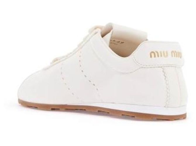 Miu Miu Napa-Leder-Sneaker Weiß - Ansicht 6