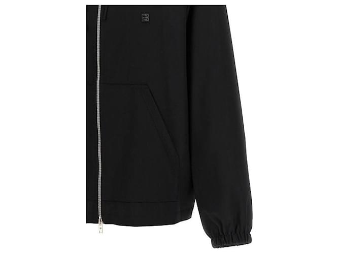 Givenchy Woll-Kapuzenpullover mit Reißverschluss Schwarz - Ansicht 7