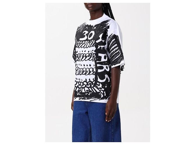 Marni Schwarzes T-Shirt mit Druck - Ansicht 7