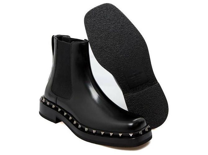 Valentino Stivali Chelsea Rockstud PMA Nero - vista 6