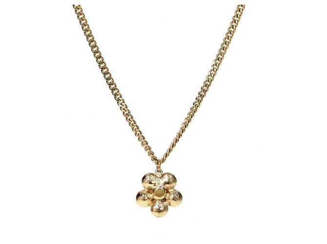 Chanel Colar de Ouro CC Flor Cúbica Dourado - vista 2
