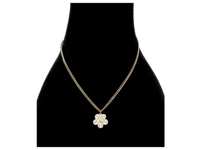 Chanel Colar de Ouro CC Flor Cúbica Dourado - vista 4