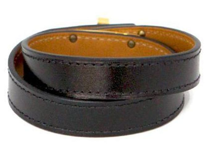 Hermès Bracciale Double Tour Kelly in Pelle Nera Nero - vista 3