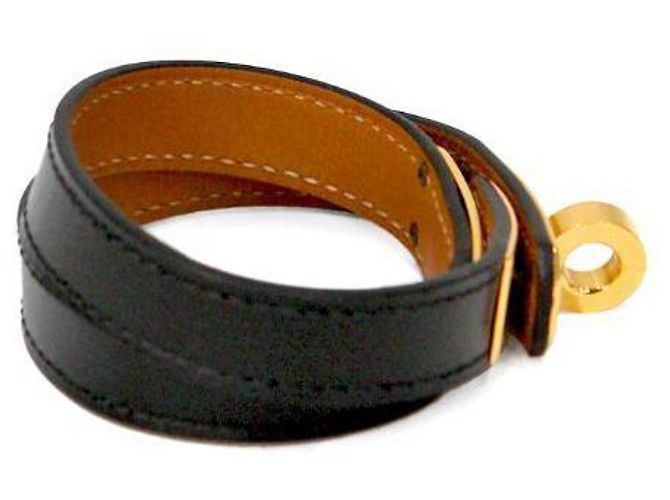 Hermès Bracciale Double Tour Kelly in Pelle Nera Nero - vista 4