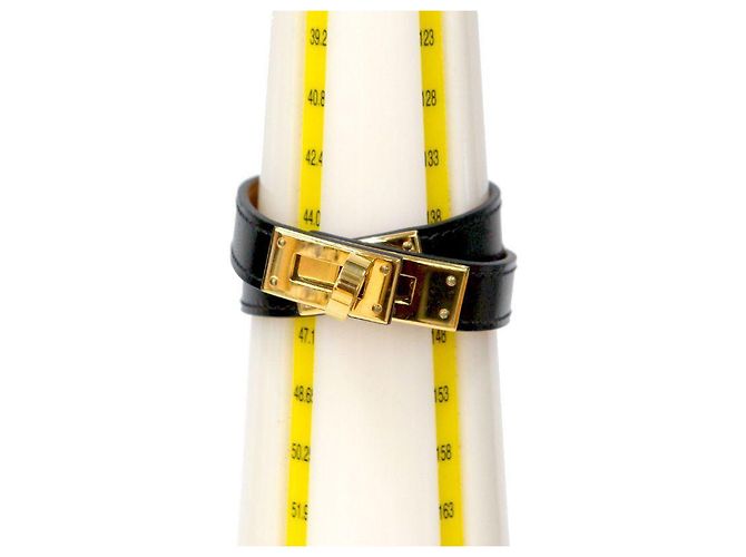 Hermès Bracciale Double Tour Kelly in Pelle Nera Nero - vista 7