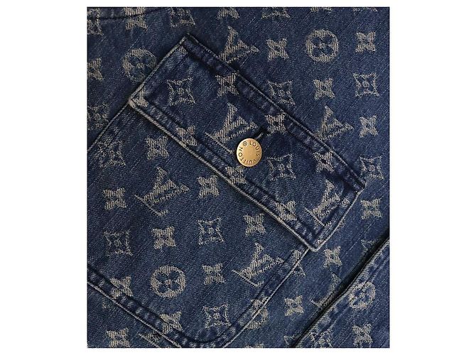 Louis Vuitton Chaqueta trucker de denim jacquard Supreme Azul - vista 3