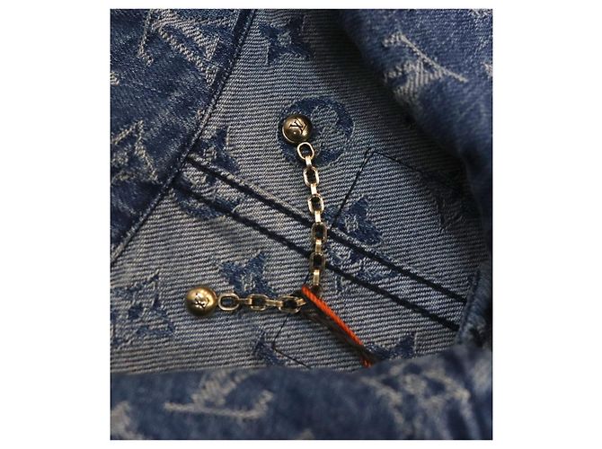 Louis Vuitton Chaqueta trucker de denim jacquard Supreme Azul - vista 4
