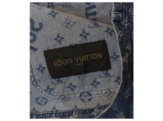 Louis Vuitton Chaqueta trucker de denim jacquard Supreme Azul - vista 6