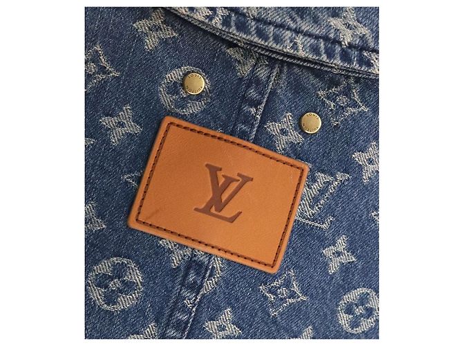 Louis Vuitton Chaqueta trucker de denim jacquard Supreme Azul - vista 9