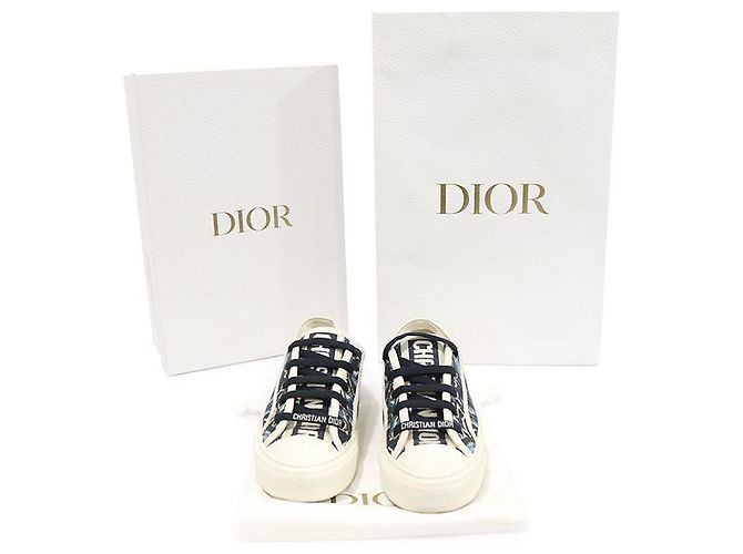 Dior Sneakers da donna in cotone ricamato blu indigo WALK'N' - vista 2