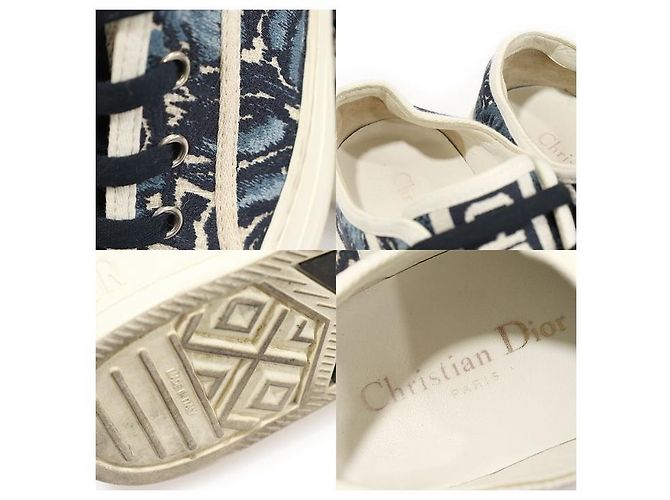 Dior Sneakers da donna in cotone ricamato blu indigo WALK'N' - vista 7